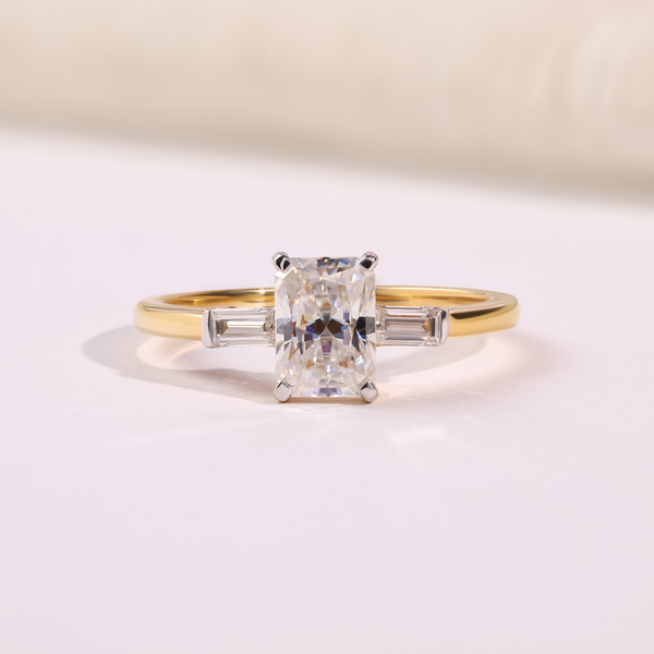 18K Yellow Gold Radiant Cut Diamond Engagement Ring