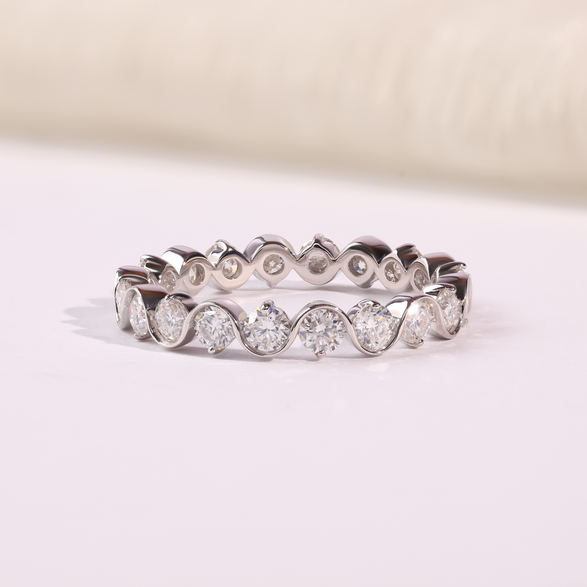 Round Diamond Eternity Wedding Band in 14K Gold