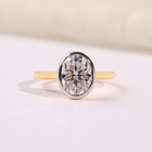 18K Yellow Gold Oval Cut Lab Grown Diamond Engagement Ring