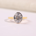 18K Yellow Gold Oval Cut Lab Grown Diamond Engagement Ring