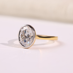 18K Yellow Gold Oval Cut Lab Grown Diamond Engagement Ring