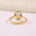 18K Yellow Gold Oval Cut Lab Grown Diamond Engagement Ring
