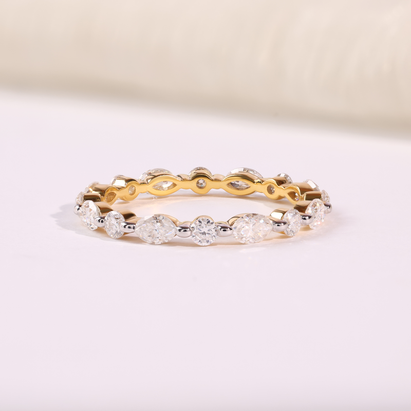 Marquise Diamond Eternity Wedding Band in Gold