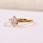 14K Yellow Gold Pear Cut Lab Grown Diamond Engagement Ring