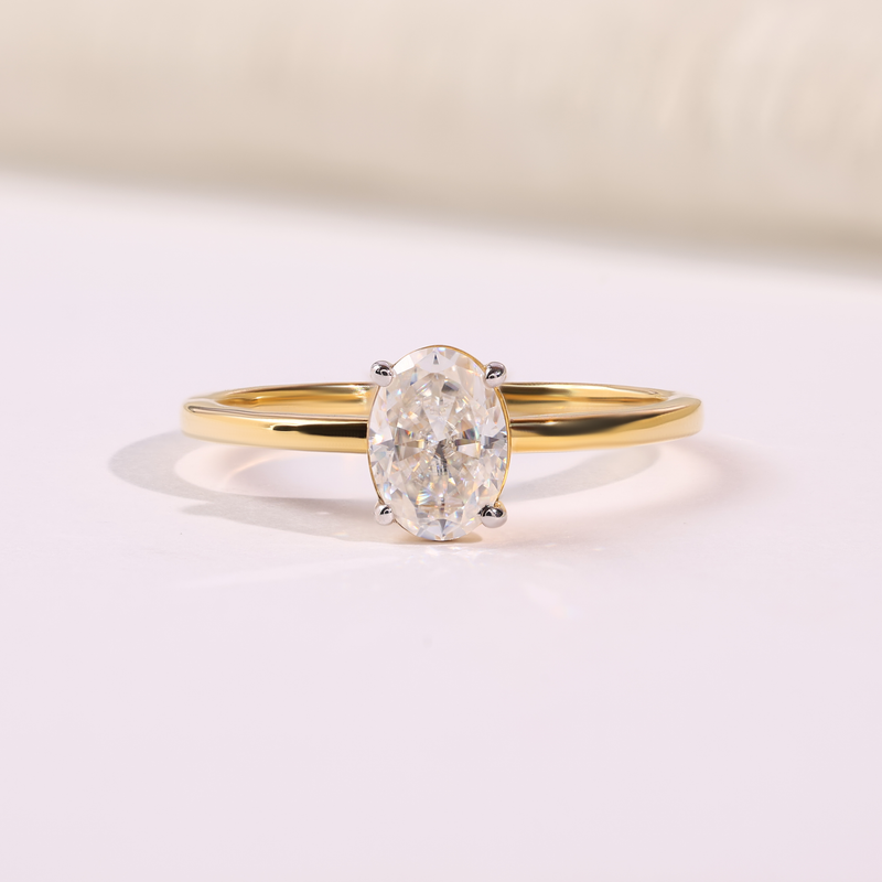 14k Gold Oval Lab Grown Diamond Engagement Ring